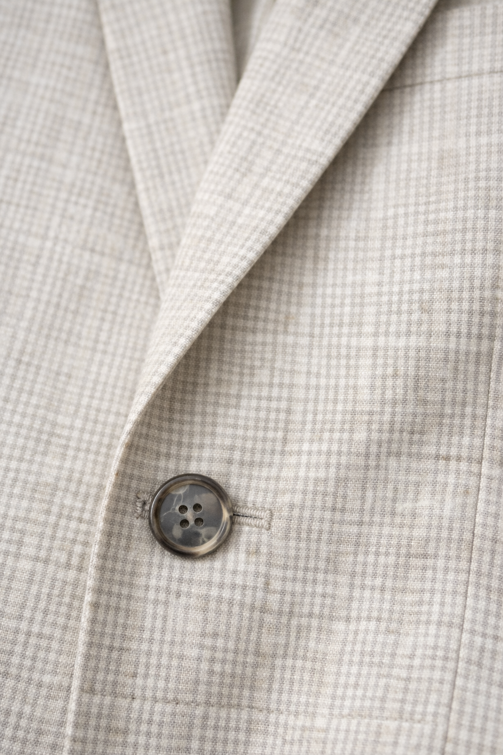 Beige Textured Check Blazer