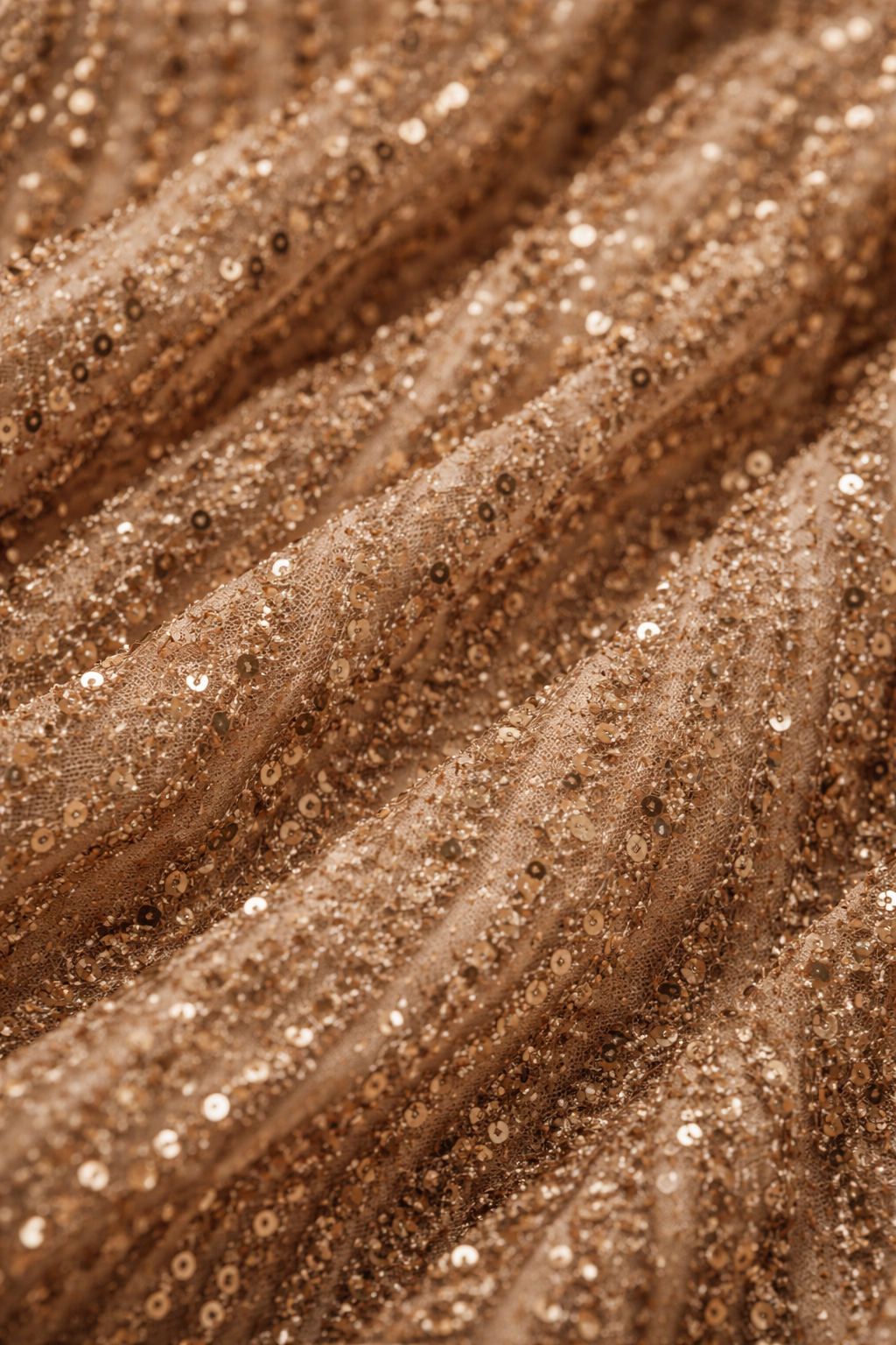 Champagne Sequin Halter Saree