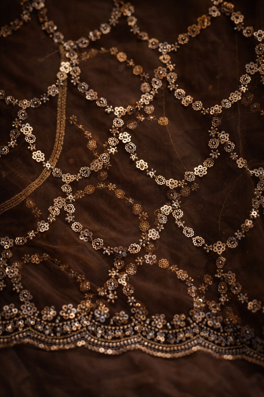 Golden Ember Sequin Saree