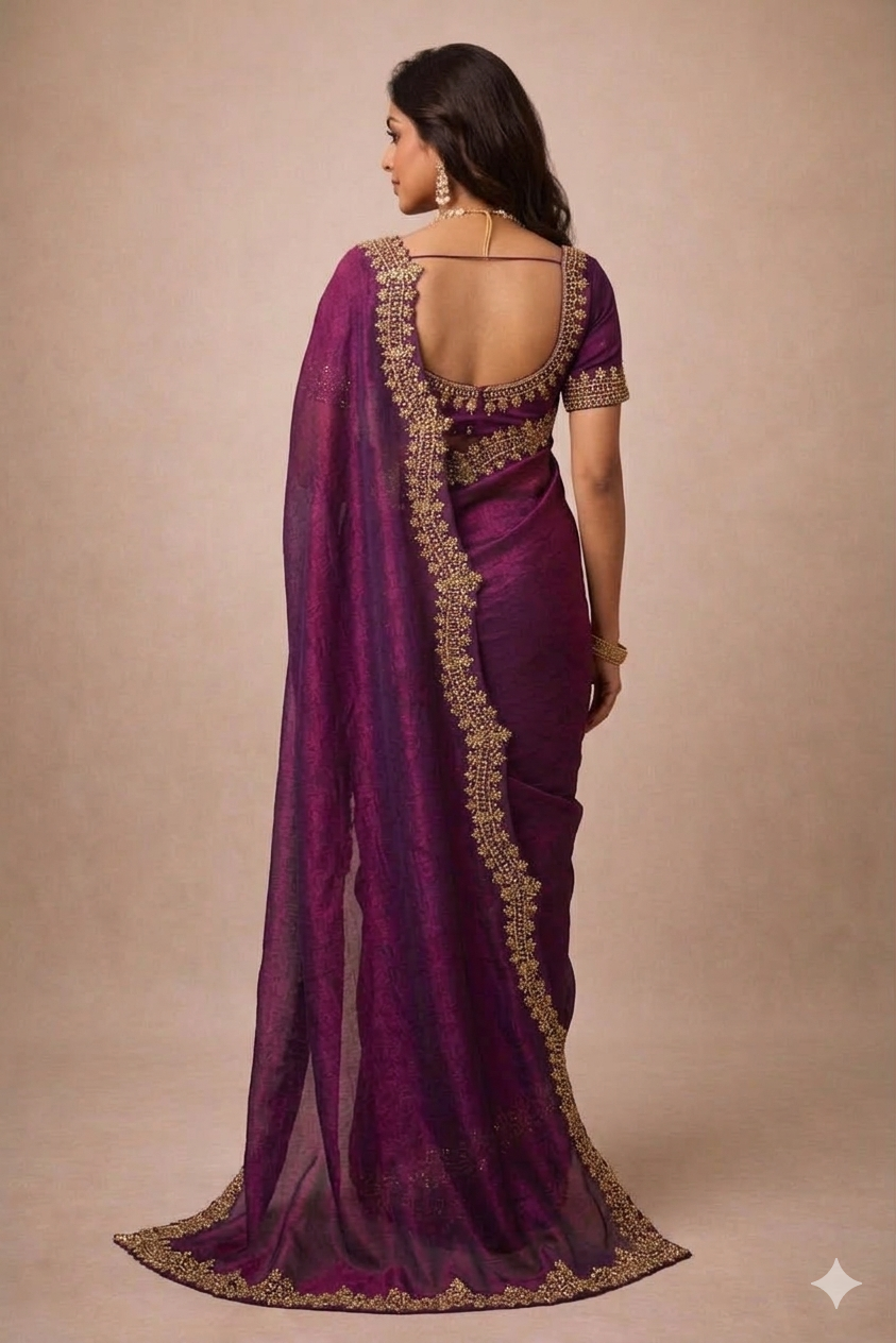 Royal Plum Festive Saree