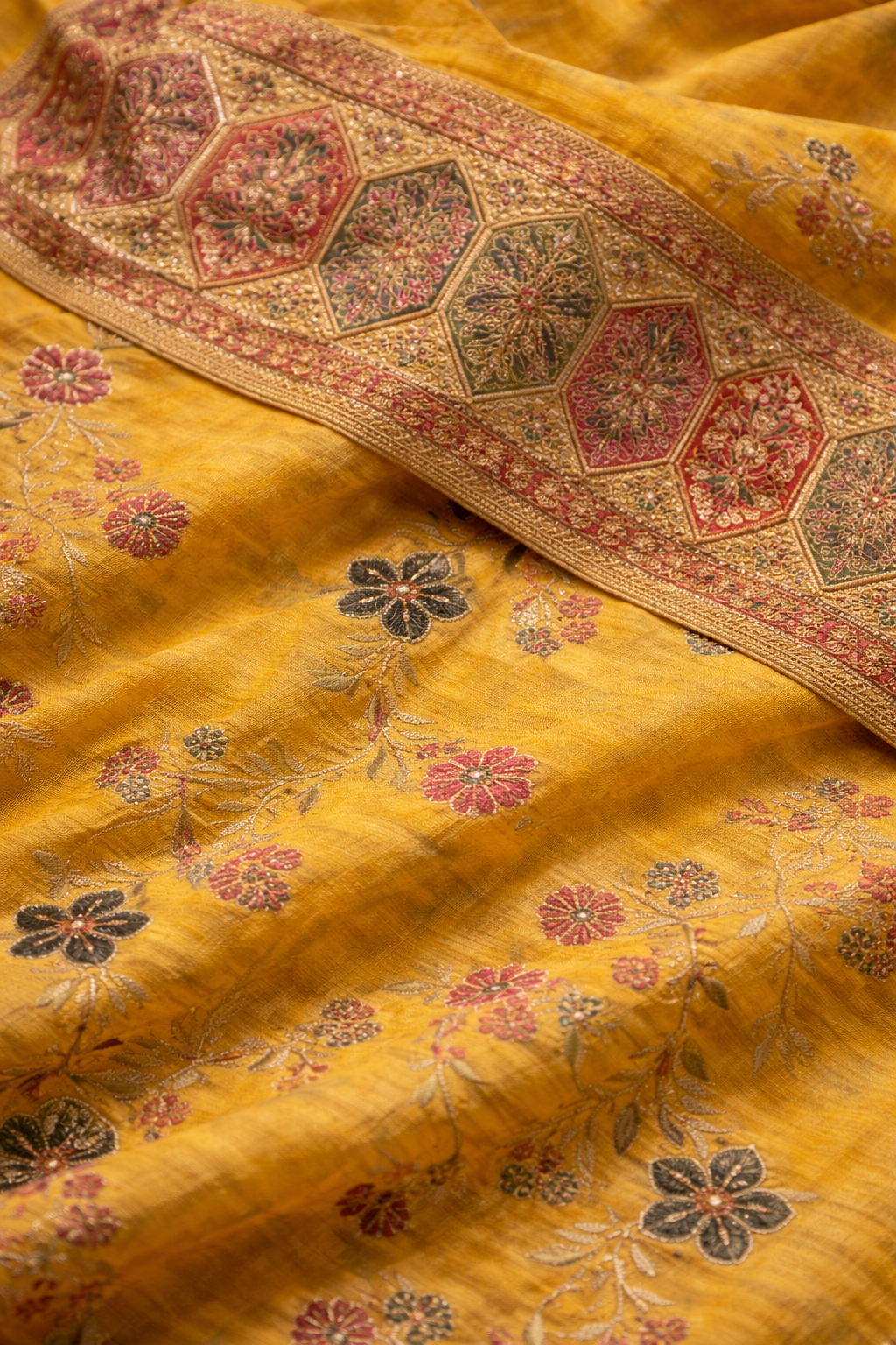Mustard Yellow Festive Saree