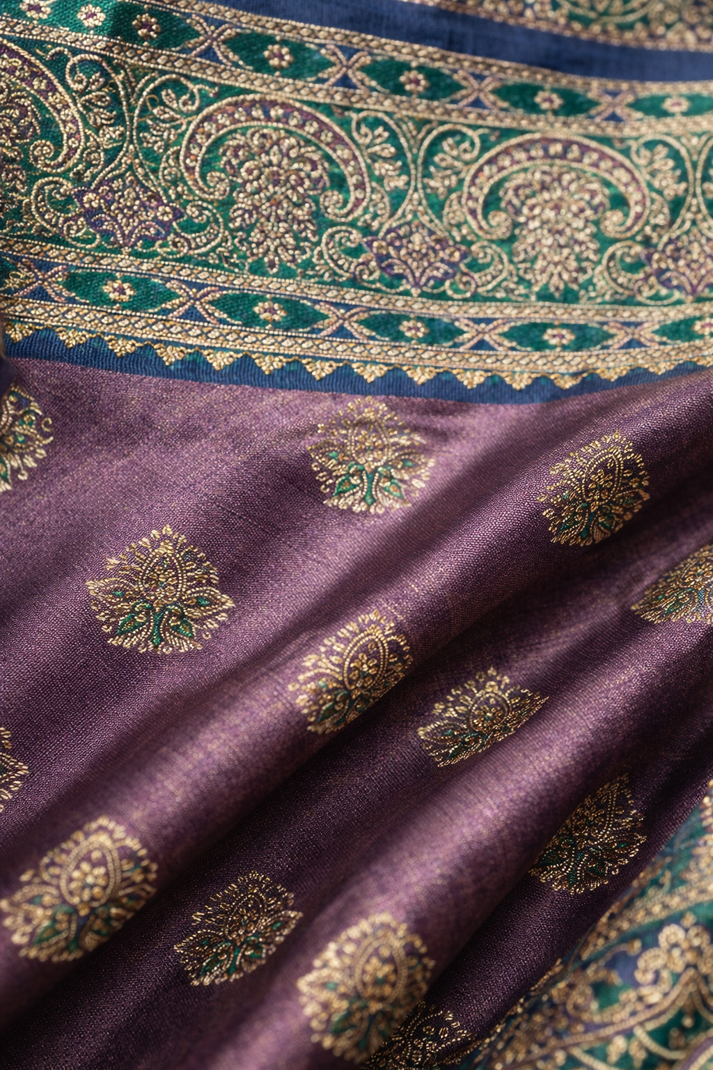 Royal Mauve Traditional Zari Saree