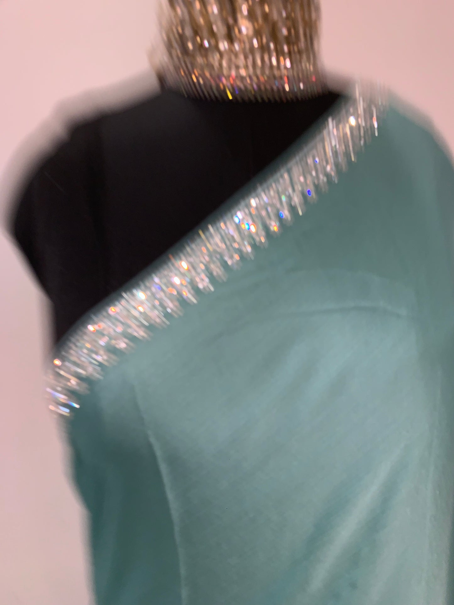 Blue Satin Saree With Stone Work And Unstitched Blouse Fabric