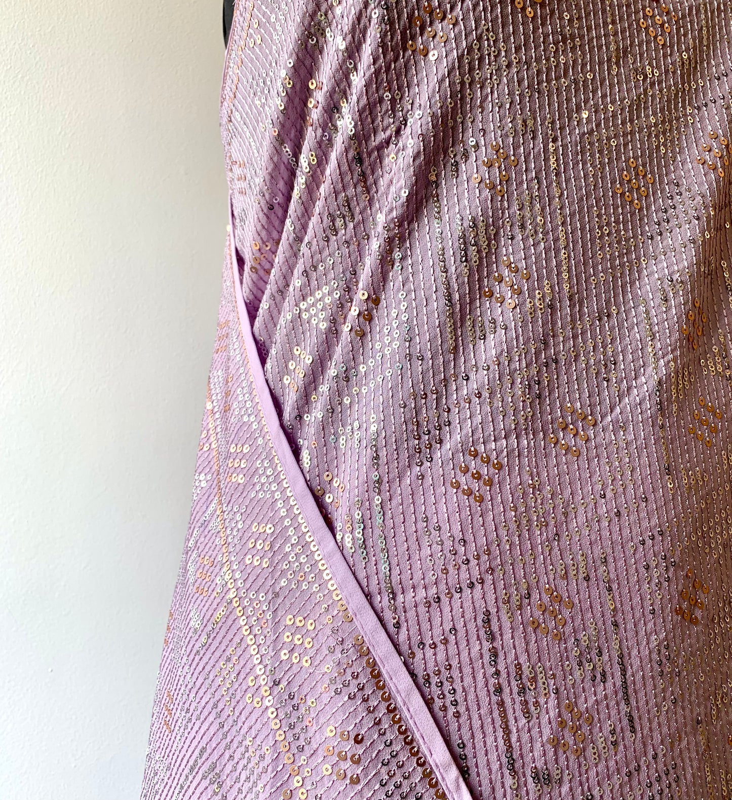 Lavender Sequins Georgette Saree