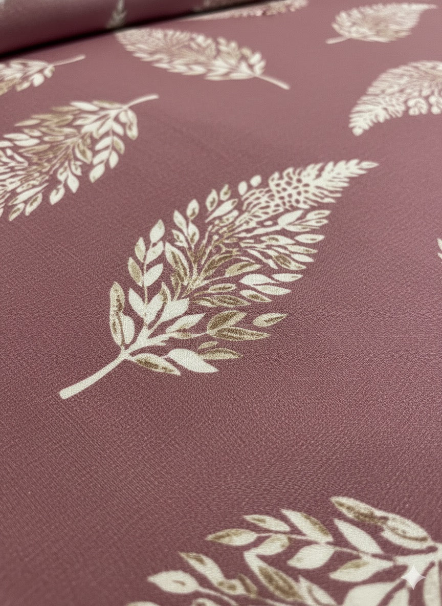Blush Leaf Whisper King Size Cotton Bedsheet Set – Nature Inspired Elegance