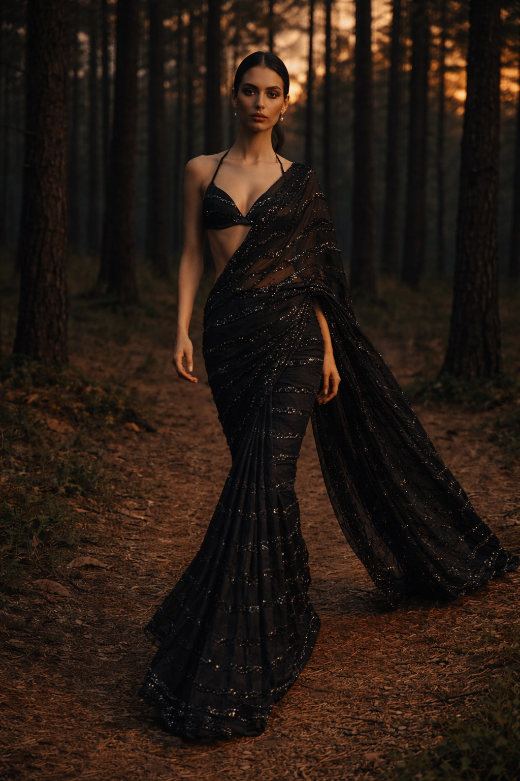 Midnight Whisper Saree