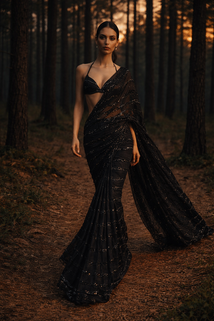 Midnight Whisper Saree
