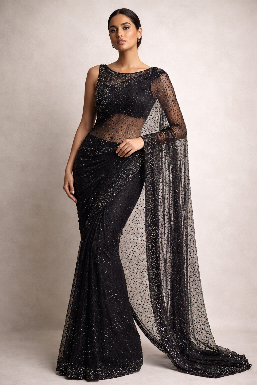 Starlit Noir Saree