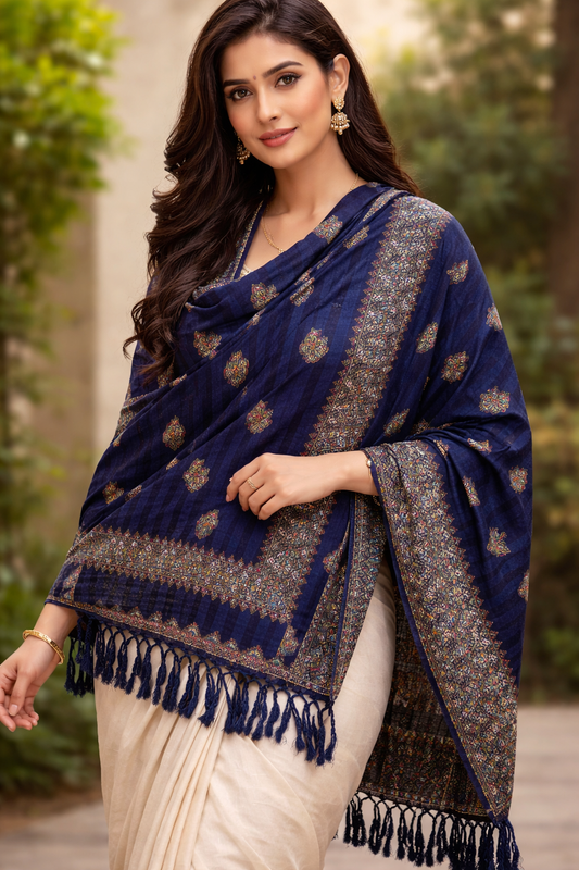 Royale Paisley Border Winter Shawl