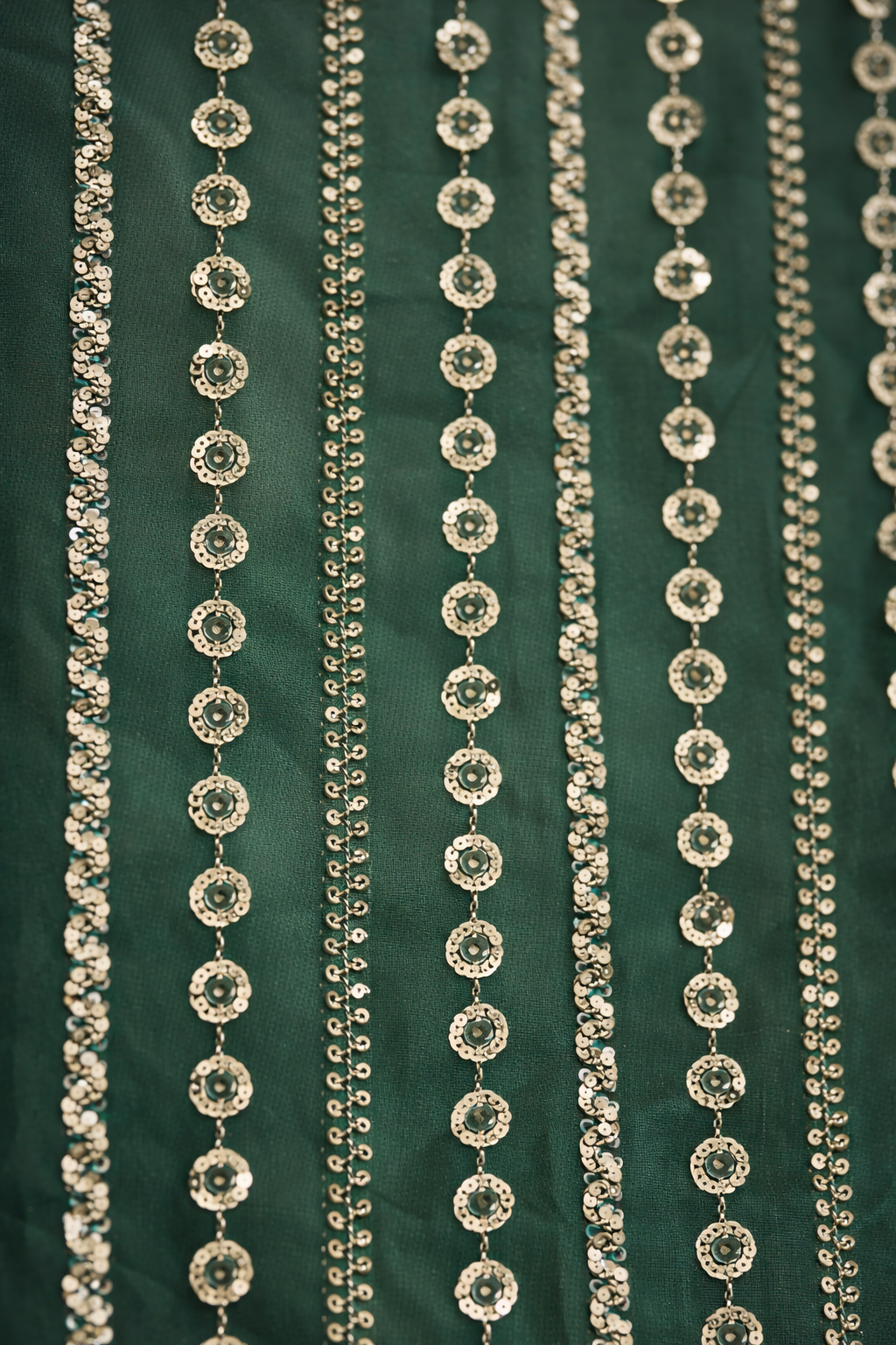 Emerald Sequin Net Saree