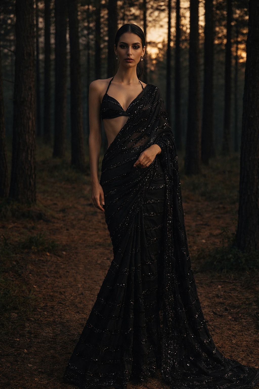 Midnight Whisper Saree