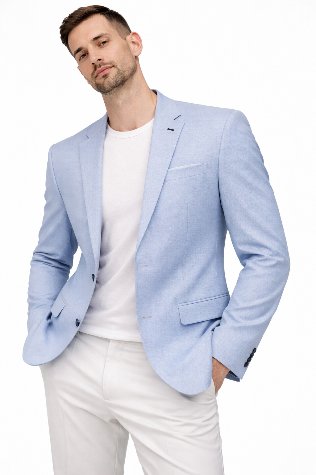 Light Blue Textured Blazer