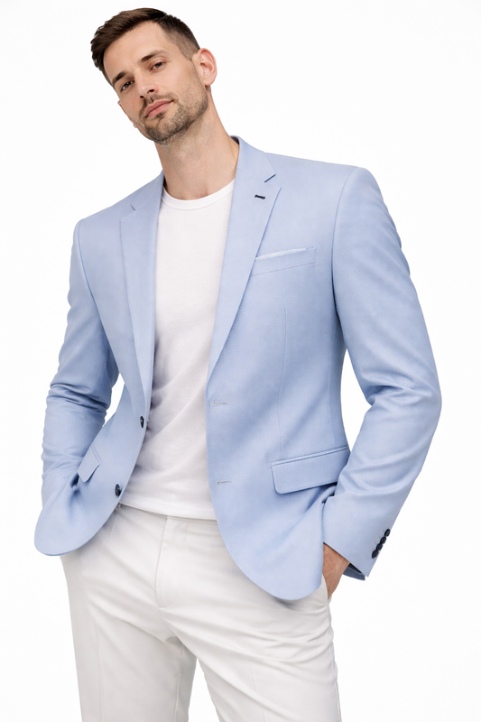 Light Blue Textured Blazer