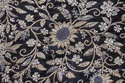 Midnight Noir Embroidered Saree