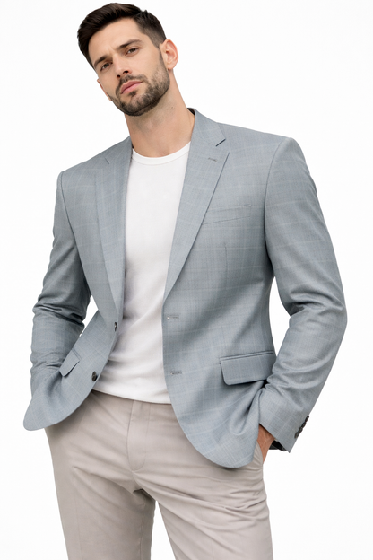 Light Grey Windowpane Blazer