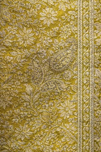 Mustard Yellow Festive Brocade Saree
