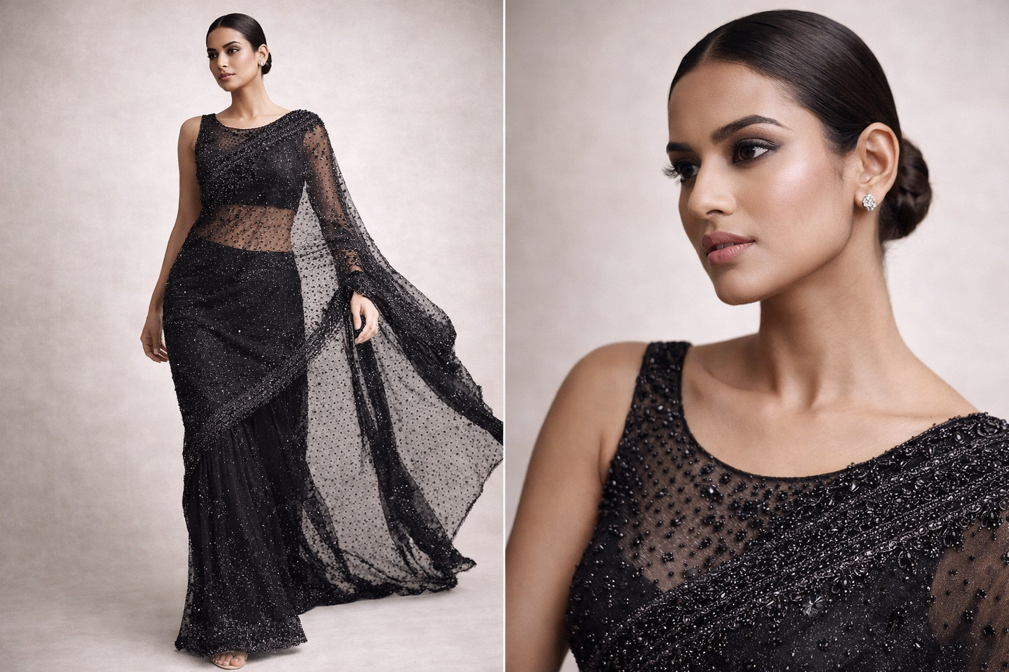 Starlit Noir Saree