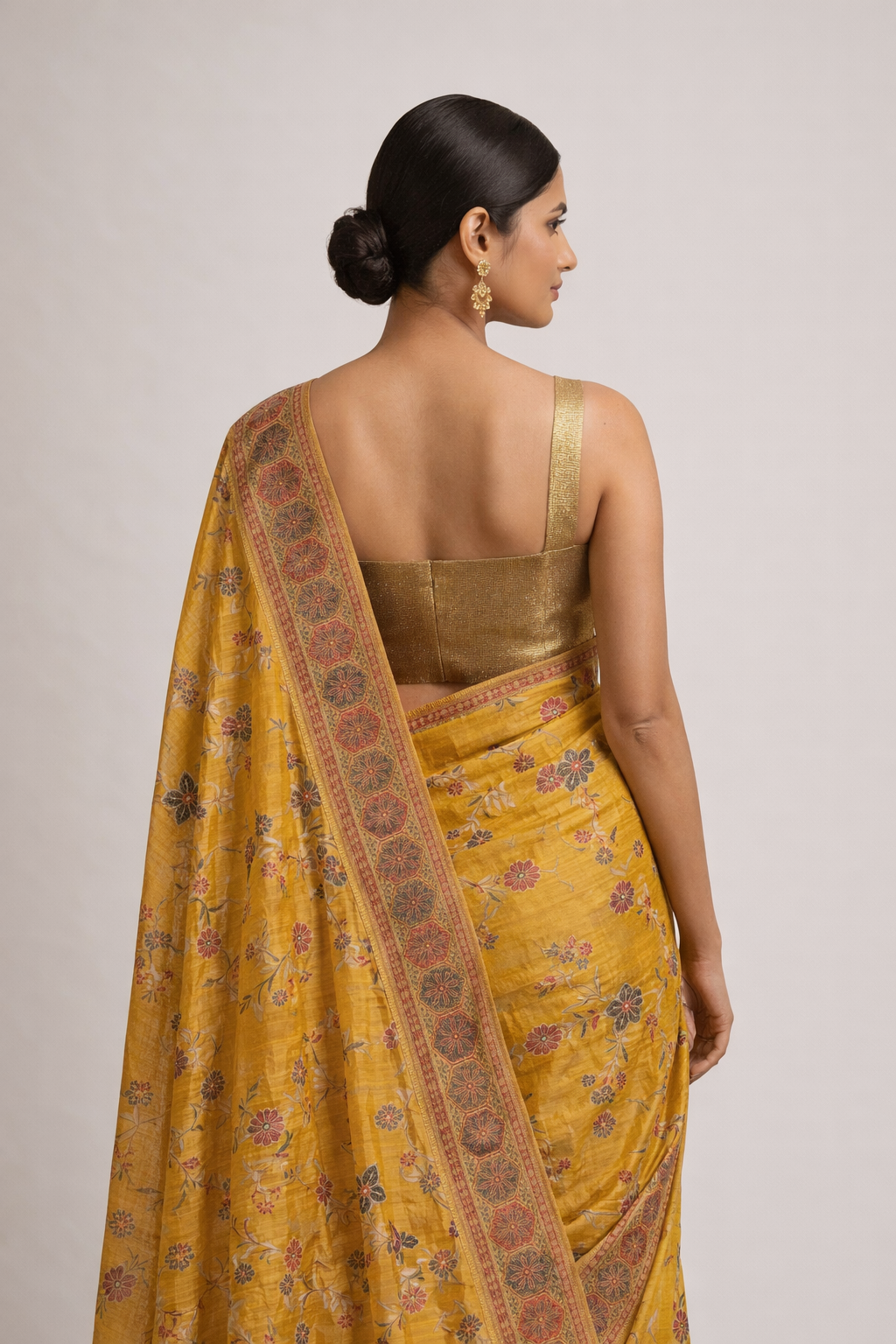 Mustard Yellow Festive Saree