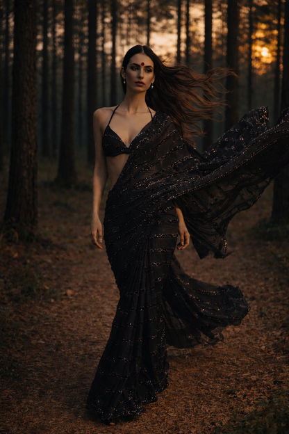 Midnight Whisper Saree