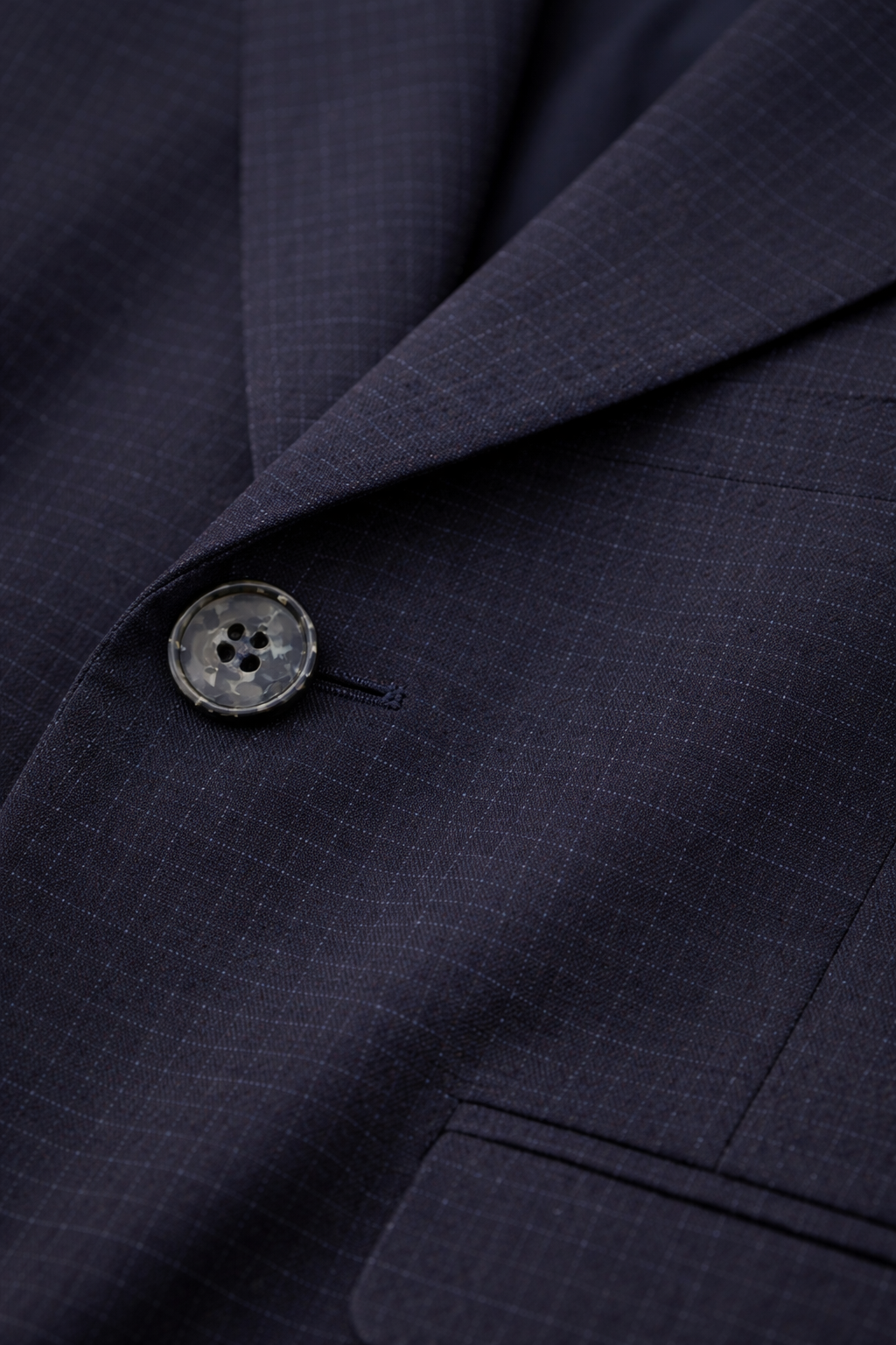 Navy Checkered Tailored Blazer