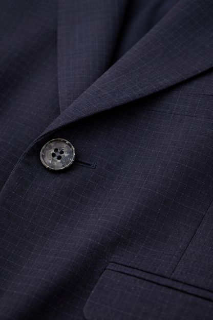 Navy Checkered Tailored Blazer