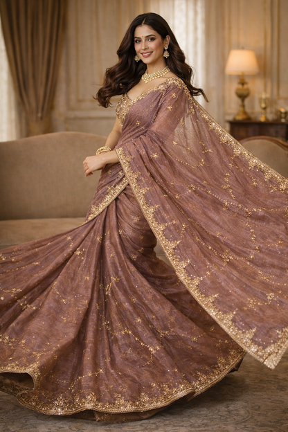 The Amora Gold Saree