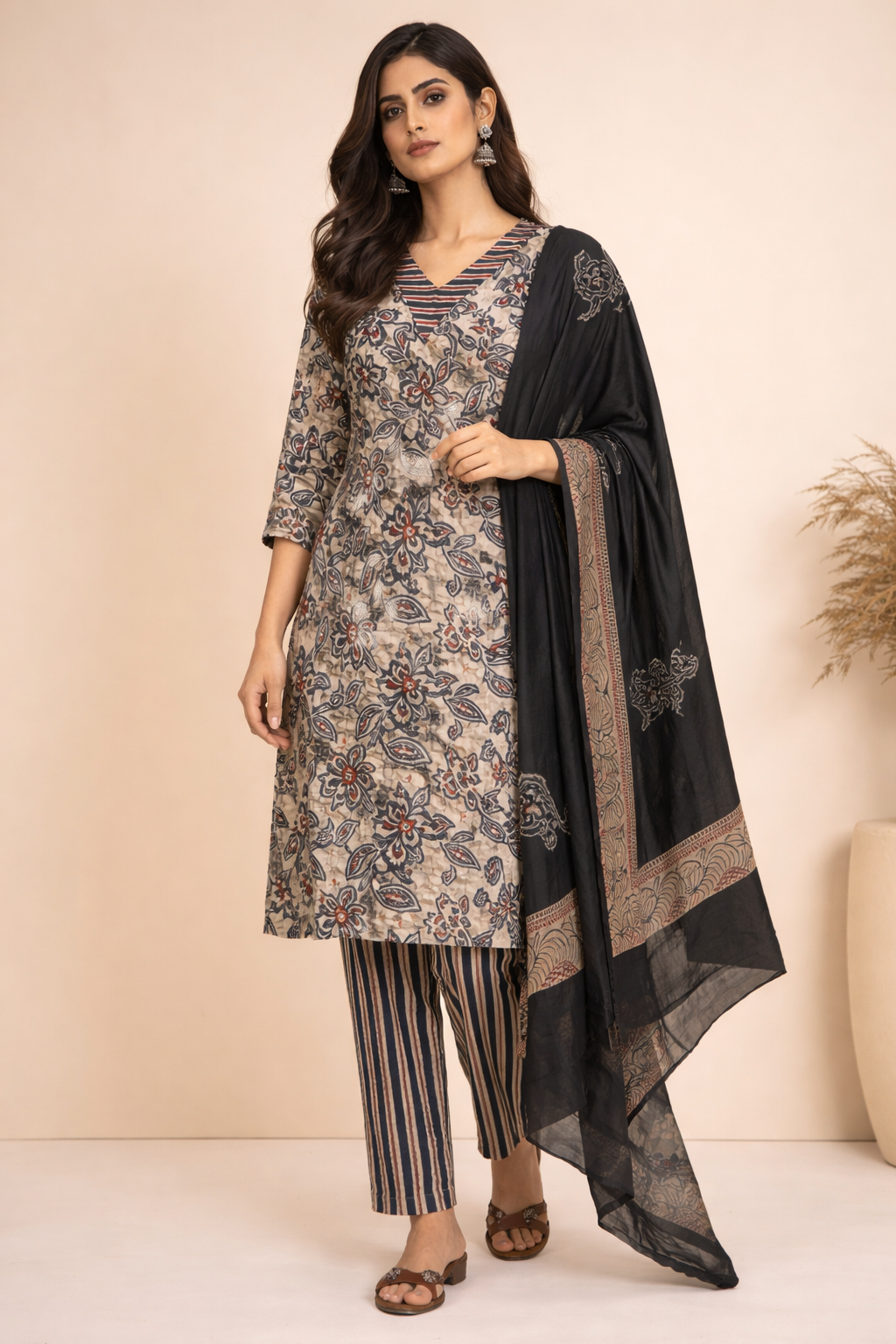 Ivory Heritage Floral 3-Piece Suit Set