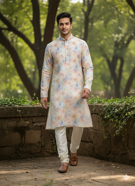 The "Opal Sky" Printed Kurta