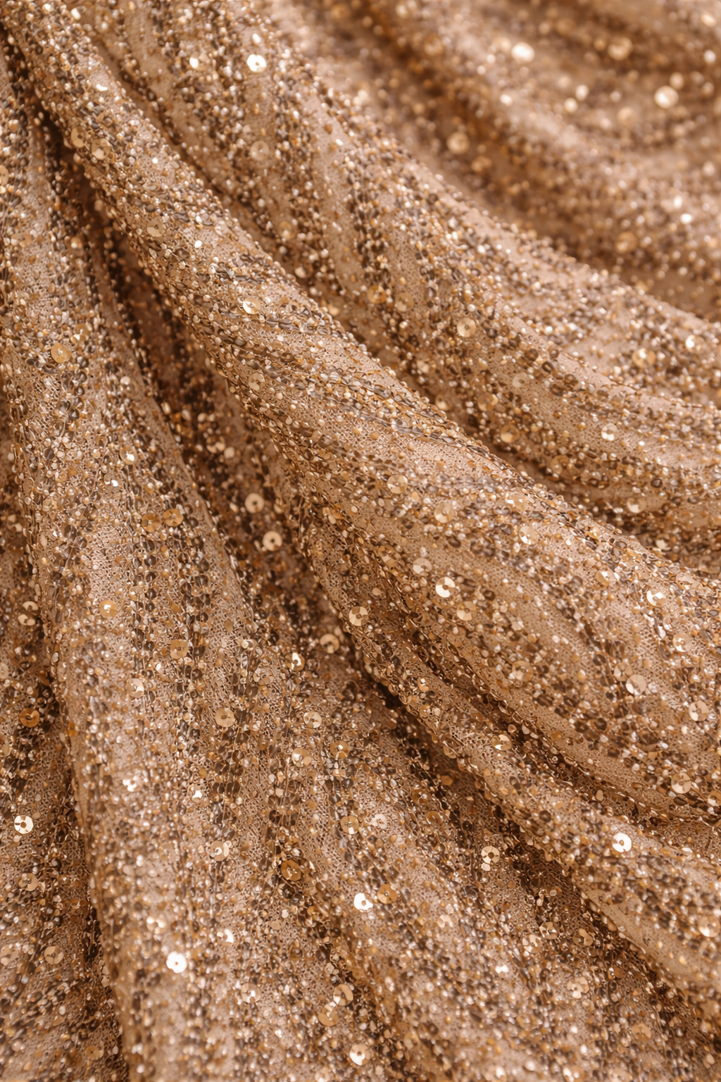 Golden Sequin Net Saree – Statement Glam