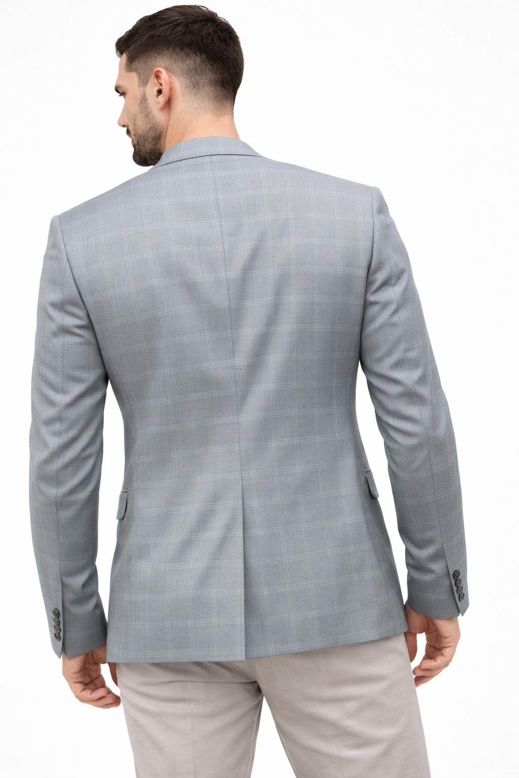 Light Grey Windowpane Blazer