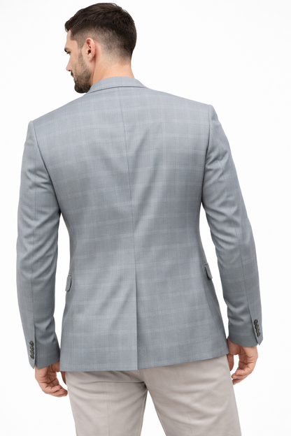 Light Grey Windowpane Blazer