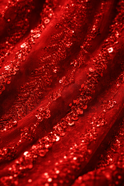The Statement Red Sequin Saree