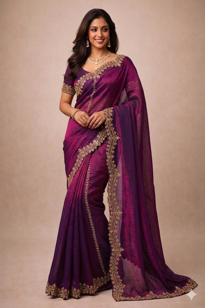 Royal Plum Festive Saree