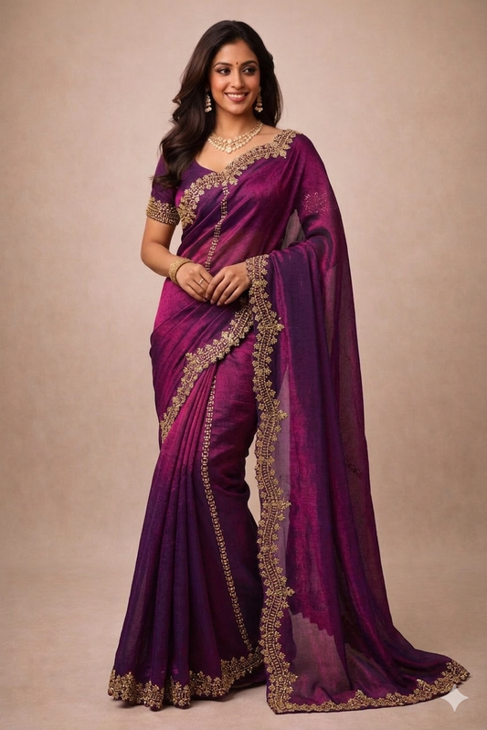 Royal Plum Festive Saree