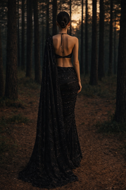 Midnight Whisper Saree