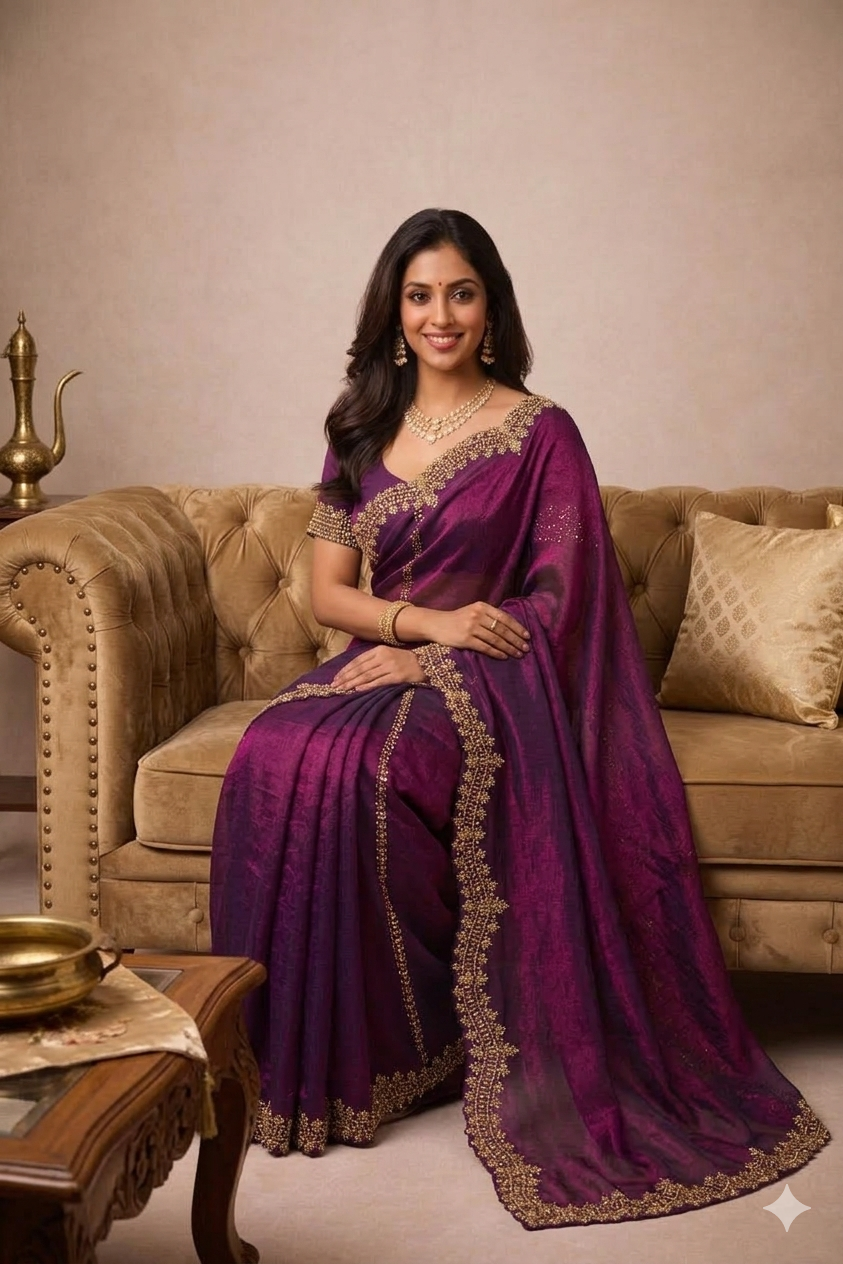 Royal Plum Festive Saree