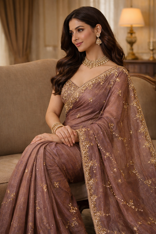 The Amora Gold Saree