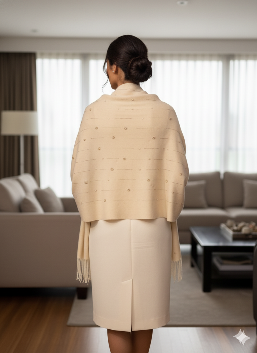 Aurelia Pearl-Embellished Shawl