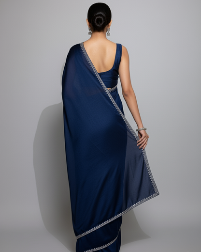 Midnight Blue Embellished Saree