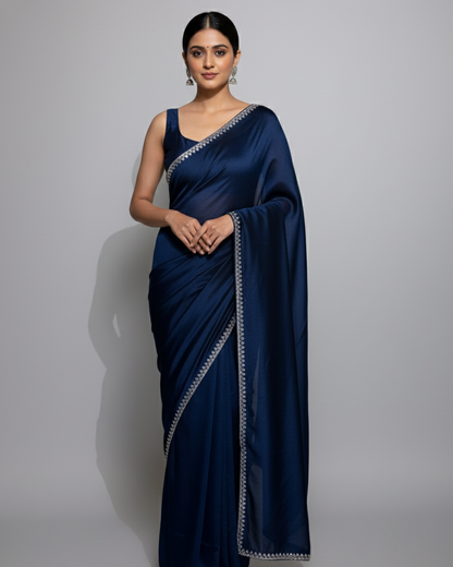 Midnight Blue Embellished Saree