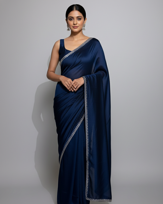 Midnight Blue Embellished Saree