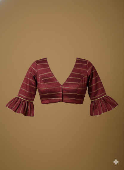 The 'Mayura' Scarlet Embroidered Blouse