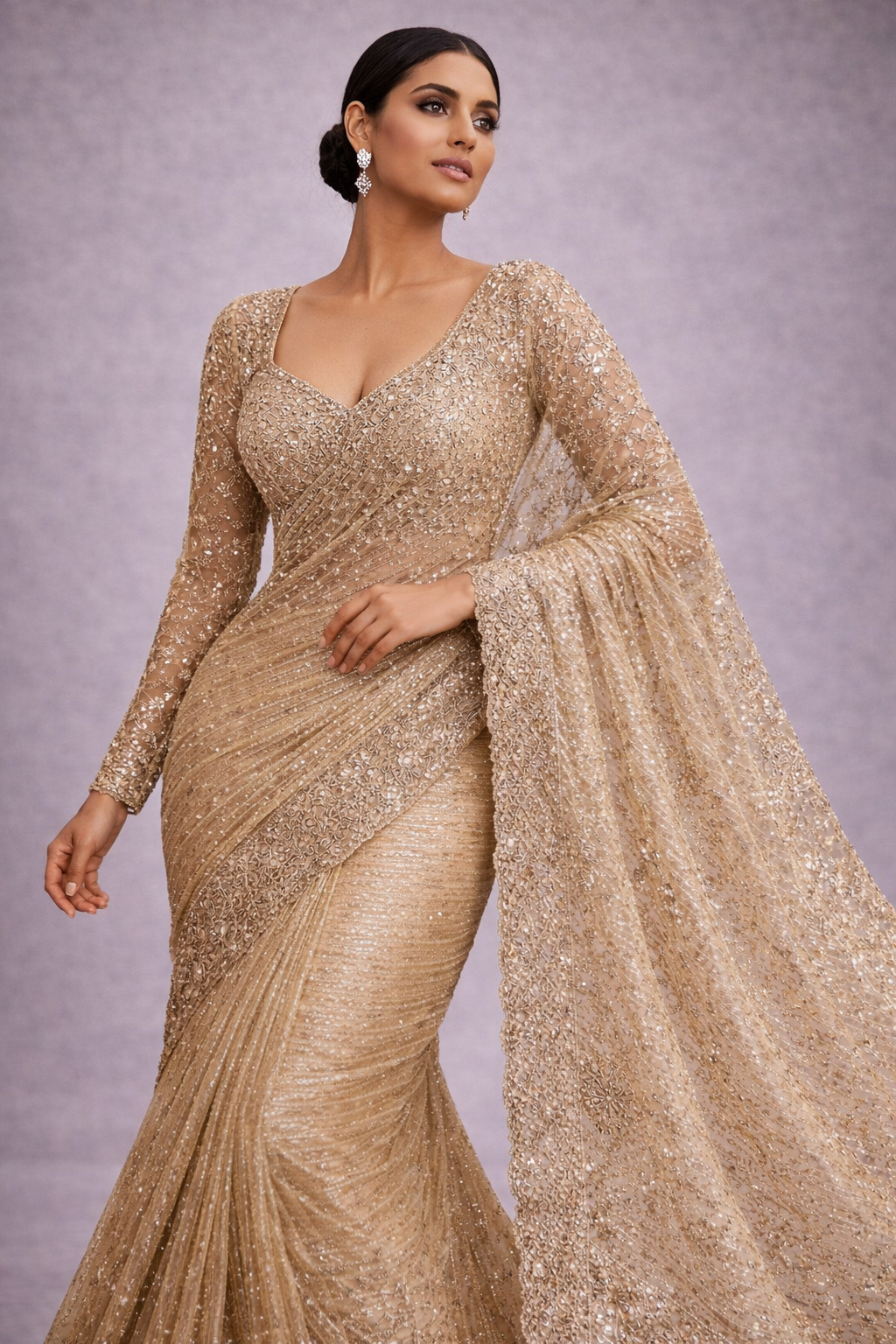 Champagne Gold Saree