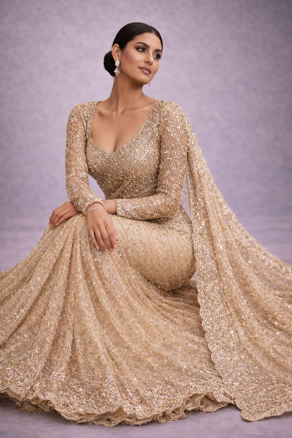 Champagne Gold Saree