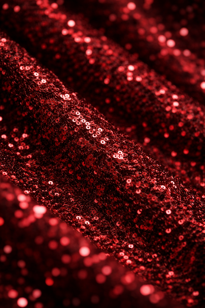 Deep Red Designer Sequin Halter Gown