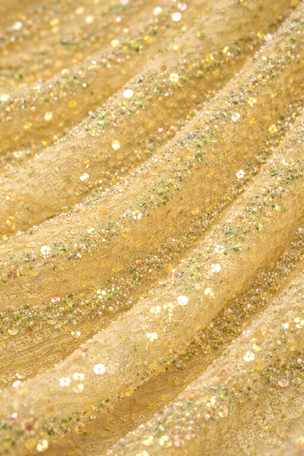 Soft Yellow Sequin Saree