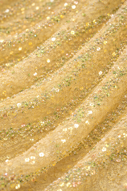 Soft Yellow Sequin Saree