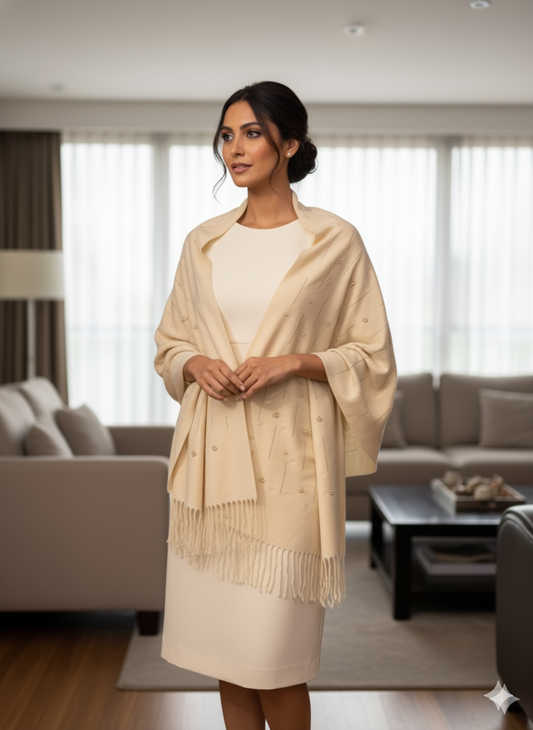 Aurelia Pearl-Embellished Shawl