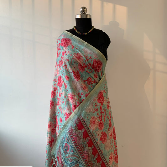 Cotton Silk Floral Print Saree