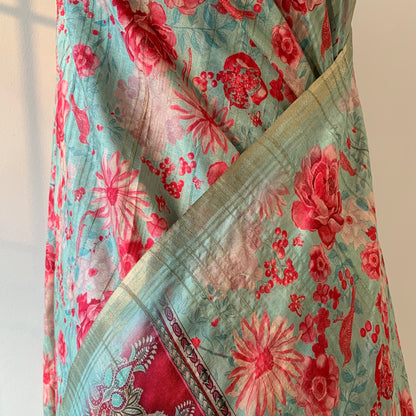 Cotton Silk Floral Print Saree